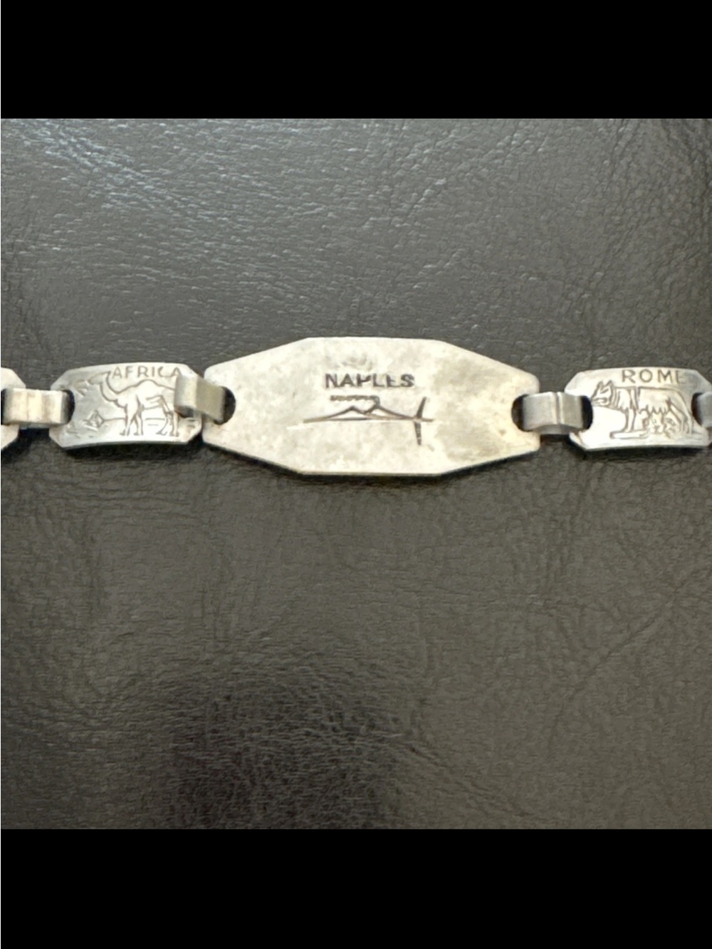 WWII 1944 Collectible Trench Art Style US Sweetheart Bracelet Antique